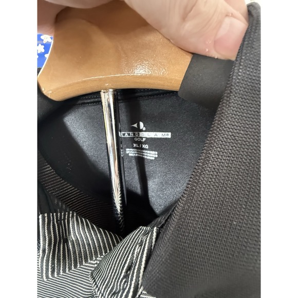 Grand Slam Golf Polo Shirt Mens XL Black Grey Stripes - Picture 2 of 5